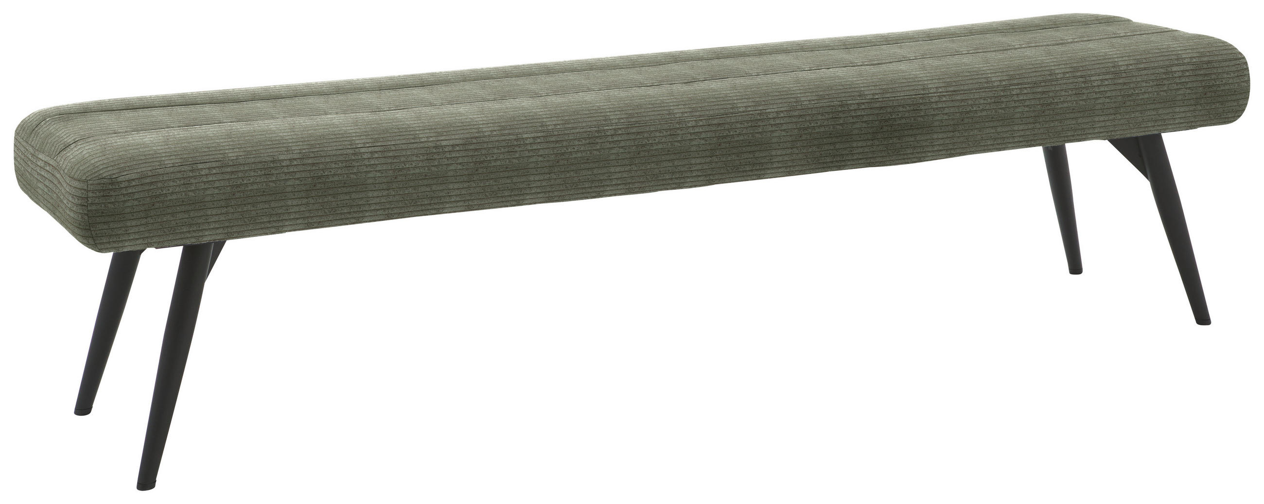 SITZBANK in Textil Graugrün  - Schwarz/Graugrün, Design, Textil/Metall (200/48/47cm) - Dieter Knoll