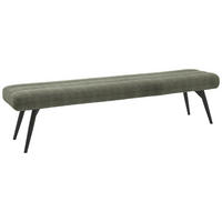 SITZBANK in Textil Graugrün  - Schwarz/Graugrün, Design, Textil/Metall (200/48/47cm) - Dieter Knoll