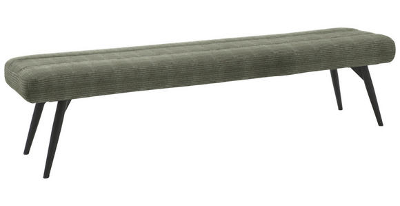 SITZBANK in Textil Graugrün  - Schwarz/Graugrün, Design, Textil/Metall (200/48/47cm) - Dieter Knoll