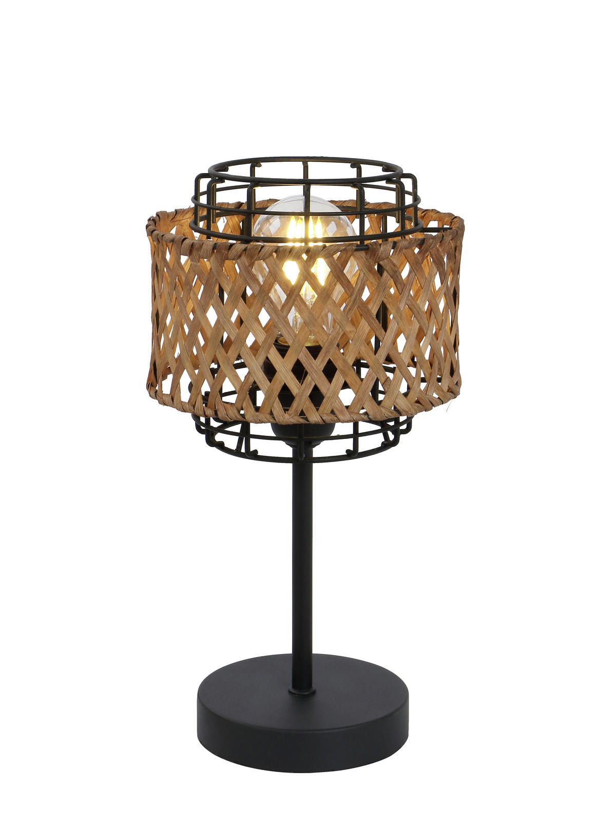 TISCHLEUCHTE 17/32 cm   - Dunkelbraun/Schwarz, Natur, Naturmaterialien/Metall (17/32cm) - Globo