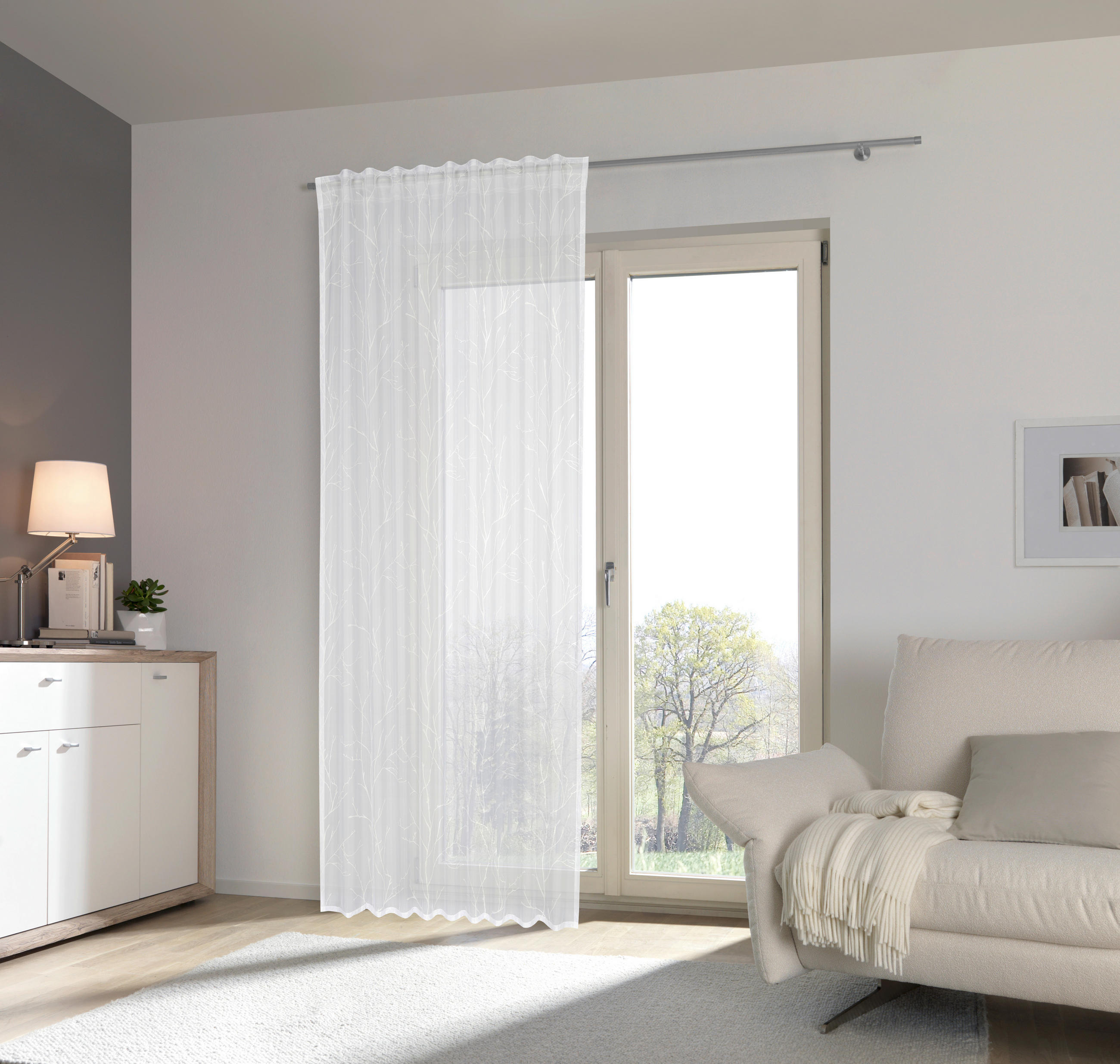FERTIGVORHANG halbtransparent  - Weiss, Konventionell, Textil (140/245cm) - Esposa