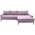 ECKSOFA  in Cord Lila  280/173 cm  - Lila/Schwarz, KONVENTIONELL, Textil/Metall (280/173cm) - Hom`in
