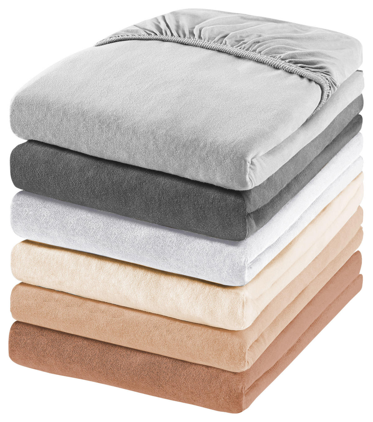 SPANNBETTTUCH FLORENZ Jersey  - Weiß, Basics, Textil (90-100/200-220cm) - Novel