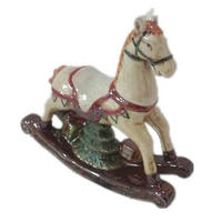 Cal Decorativ Xmassale - alb/maro închis, Konventionell, ceramică (16,3cm) - X-Mas