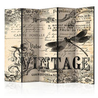 PARAVENT mit 5  Flügel - Creme/Grau, Basics, Holz/Textil (225/172/3cm) - artgeist