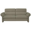 3-SITZER-SOFA in Echtleder Hellgrau  - Hellgrau/Alufarben, KONVENTIONELL, Leder/Metall (228/96/92cm) - Beldomo Premium