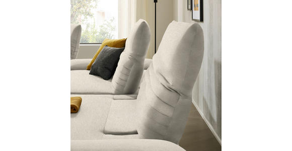 ECKSOFA  in Teddystoff Creme  280/170-195 cm  - Creme/Schwarz, Design, Textil/Metall (280/170-195cm) - Dieter Knoll
