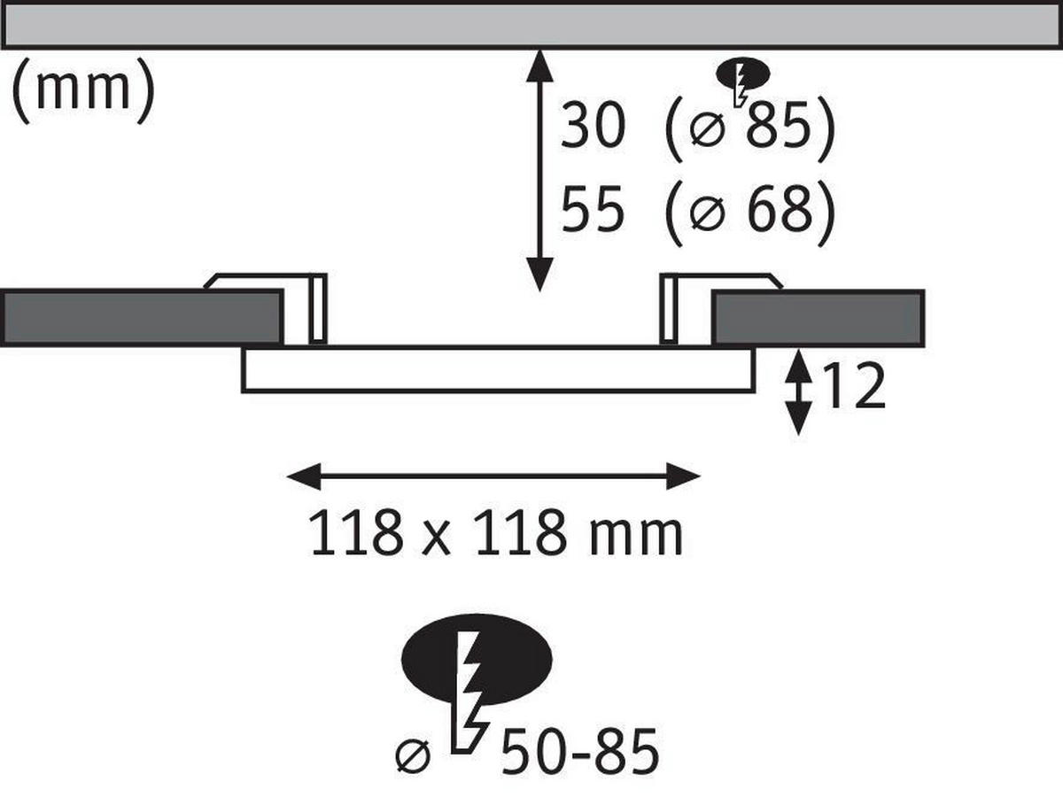 LED-PANEEL 11,8/11,8/1,2 cm  - Weiß, Design, Kunststoff (11,8/11,8/1,2cm) - Paulmann