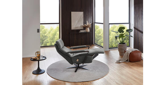 RELAXSESSEL in Textil Dunkelgrau - Dunkelgrau/Schwarz, Design, Textil/Metall (68/117/85cm) - Cantus