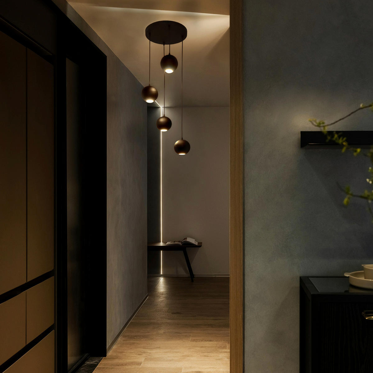 HÄNGELEUCHTE MIDWAY 35/35/90 cm   - Schwarz, LIFESTYLE, Metall (35/35/90cm)