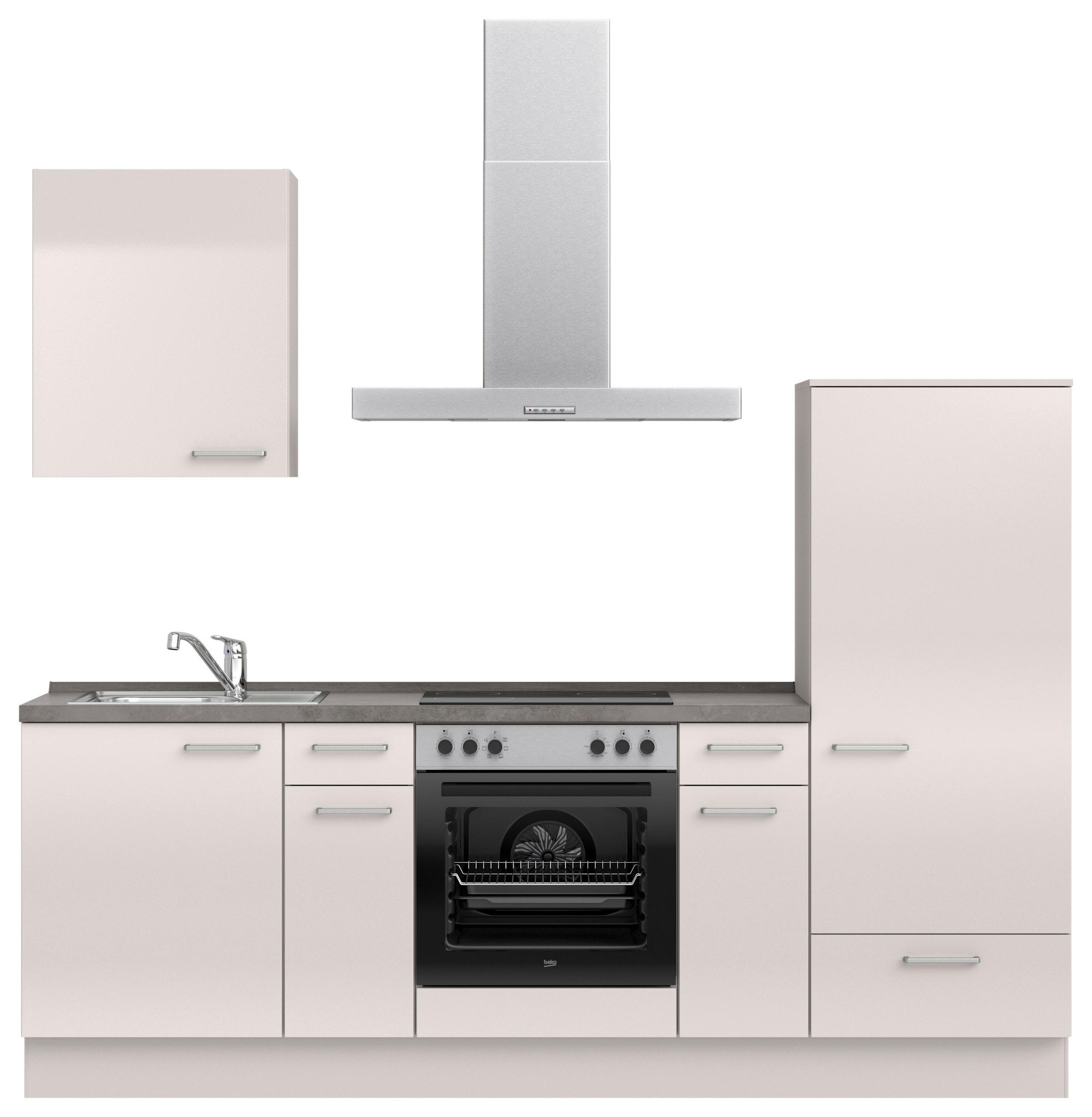 KÜCHENLEERBLOCK 240 cm   in Schieferfarben, Hellgrau  - Schieferfarben/Edelstahlfarben, MODERN, Holzwerkstoff/Metall (240cm) - Nobilia