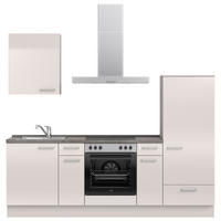 KÜCHENLEERBLOCK 240 cm   in Schieferfarben, Hellgrau  - Schieferfarben/Edelstahlfarben, MODERN, Holzwerkstoff/Metall (240cm) - Nobilia