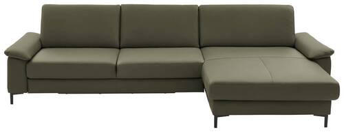 ECKSOFA in Echtleder Waldgrün  - Waldgrün/Schwarz, Design, Leder/Metall (334/176cm) - Dieter Knoll