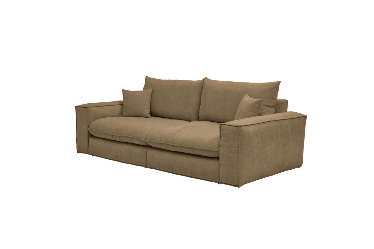 BIGSOFA Chenille Taupe  - Taupe/Schwarz, MODERN, Kunststoff/Textil (255/76/117cm) - Milino