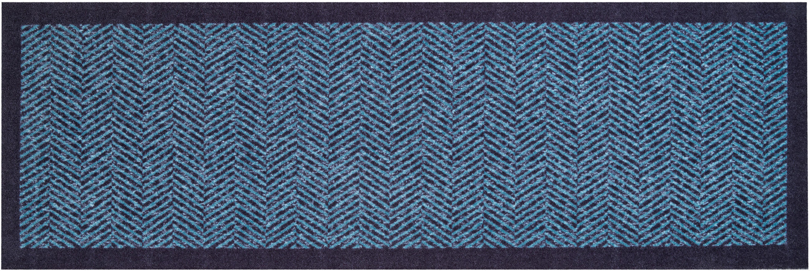 LÄUFER 60/180 cm Herringbone Blau, Schwarz  - Blau/Schwarz, Design, Kunststoff/Textil (60/180cm) - Grund