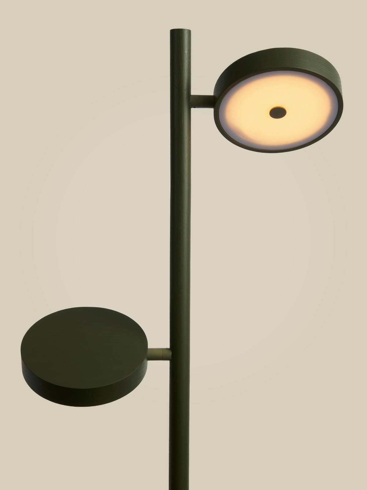 STEHLEUCHTE 40/146 cm    - Dunkelgrün/Weiß, Trend, Holz (40/146cm) - Good & Mojo