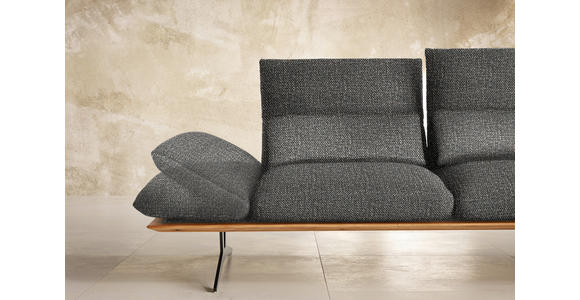 ECKSOFA in Flachgewebe Anthrazit 314/159 cm - Anthrazit/Schwarz, Design, Holz/Textil (314/159cm) - Dieter Knoll