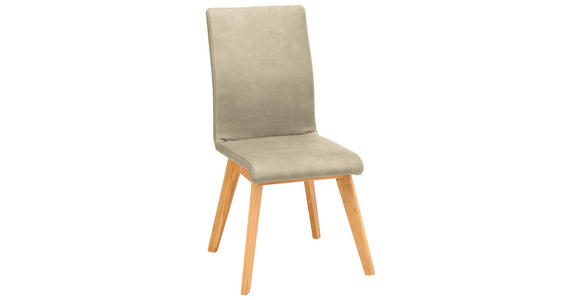 STUHL  in Mikrofaser Holz, Textil  - Beige, Design, Holz/Textil (45/102/56cm) - Novel