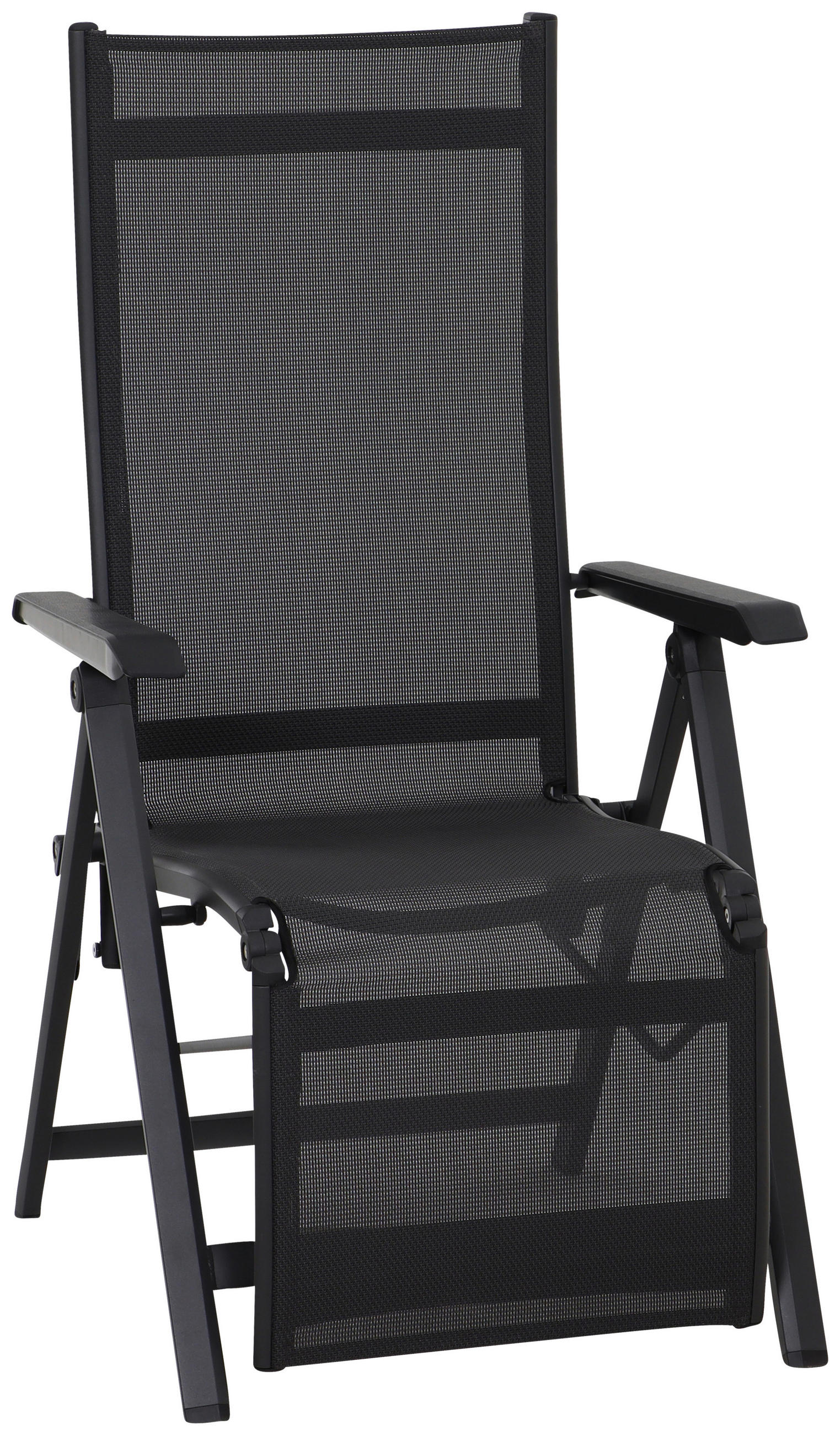 GARTEN-RELAXSESSEL 61/111/72 cm  - Anthrazit/Schwarz, KONVENTIONELL, Kunststoff/Textil (61/111/72cm) - Siena Garden