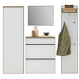 GARDEROBE 4-teilig  in 200/190/37 cm  - Eichefarben/Weiß, Design, Glas/Holz (200/190/37cm) - Dieter Knoll