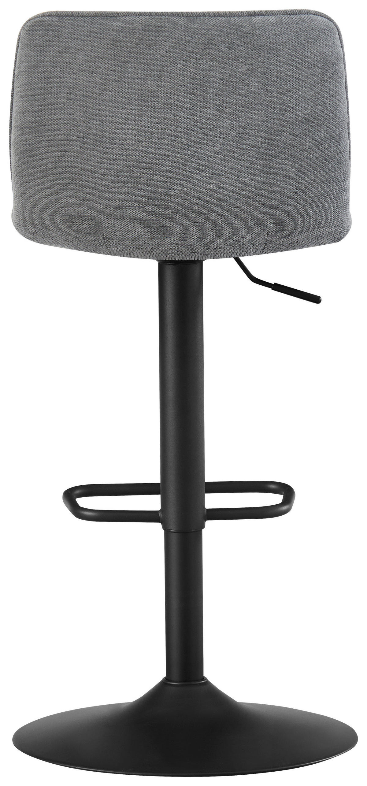 BARHOCKER Webstoff Grau, Schwarz Eisen Stoffauswahl, Sitzfläche 360° drehbar  - Schwarz/Grau, Design, Textil/Metall (45/88-109,5/50cm) - home24
