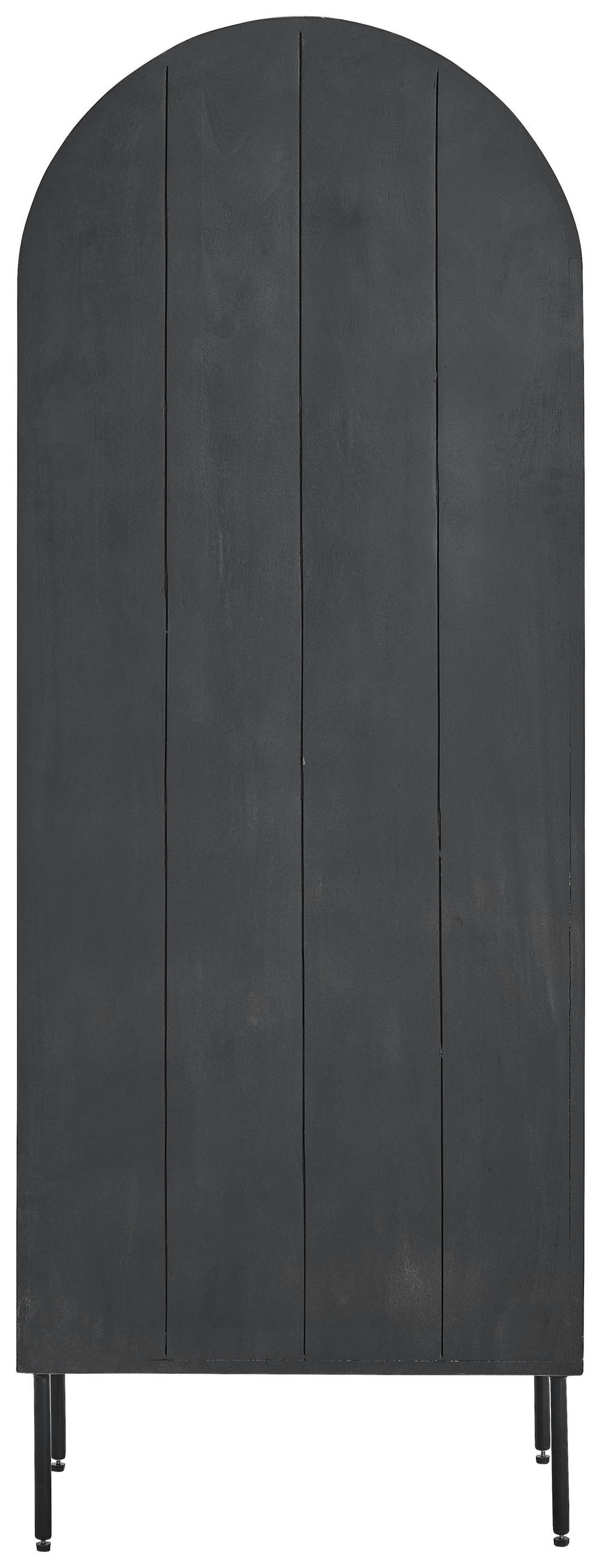 VITRINE  in massiv Akazie Naturfarben, Schwarz  - Schwarz/Naturfarben, KONVENTIONELL, Holz/Metall (63/170/40cm) - Livetastic