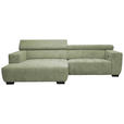 ECKSOFA in Webstoff Olivgrün  182/279 cm  - Schwarz/Olivgrün, KONVENTIONELL, Textil/Metall (182/279cm) - Hom`in