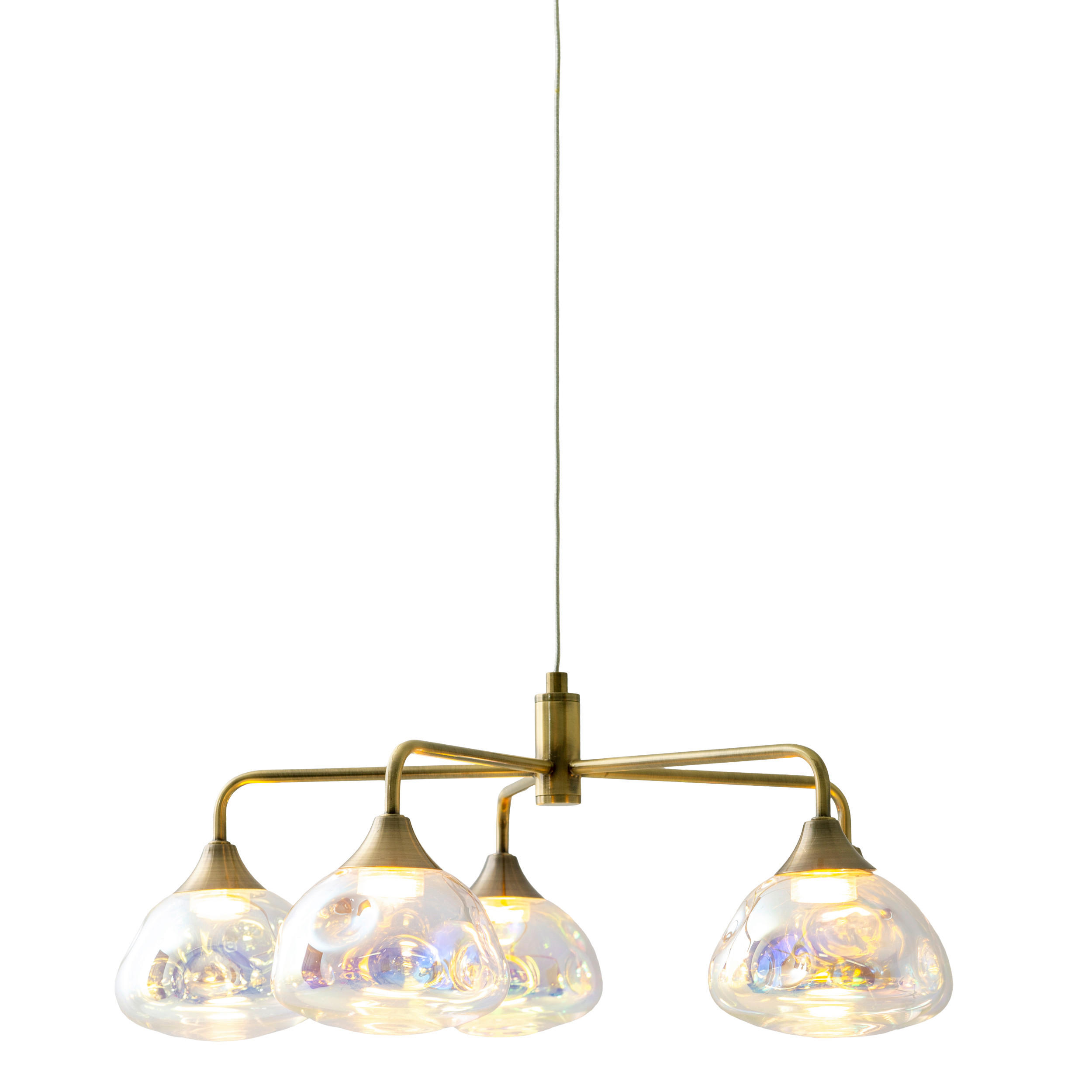 LED-HÄNGELEUCHTE Varna 50/120 cm   - Messingfarben, Design, Glas/Metall (50/120cm) - Näve