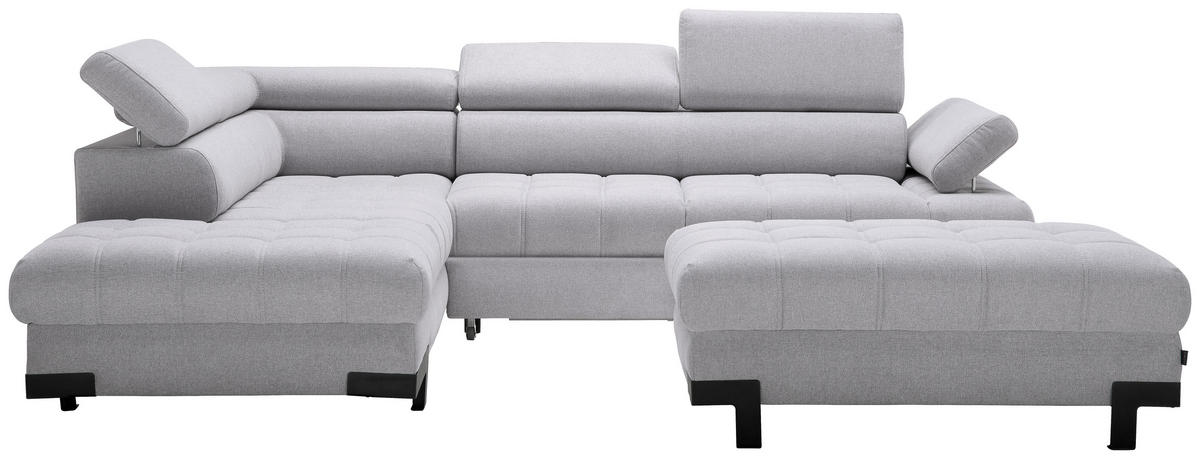ECKSOFA Grau Webstoff  - Schwarz/Grau, Design, Textil/Metall (223/263cm) - Welnova