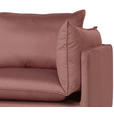 ECKSOFA in Samt Altrosa  - Schwarz/Altrosa, Design, Textil/Metall (200/241cm) - Carryhome