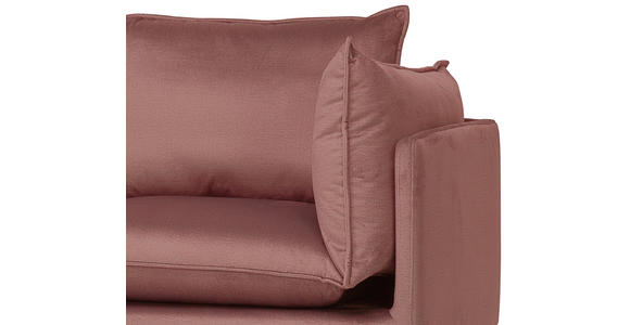 ECKSOFA in Samt Altrosa  - Schwarz/Altrosa, Design, Textil/Metall (200/241cm) - Carryhome