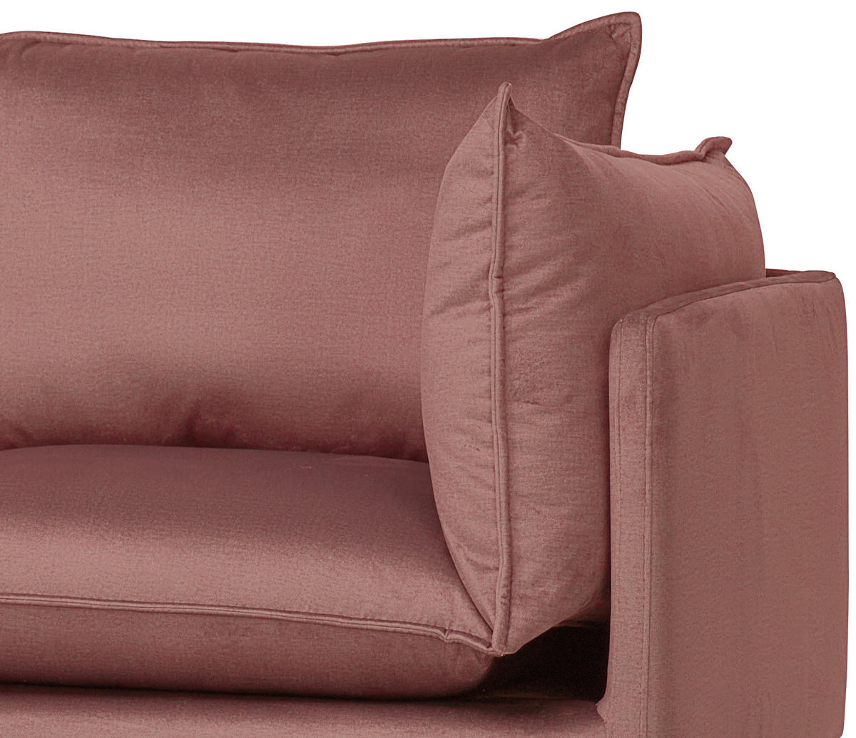 ECKSOFA in Samt Altrosa  - Schwarz/Altrosa, Design, Textil/Metall (200/241cm) - Carryhome