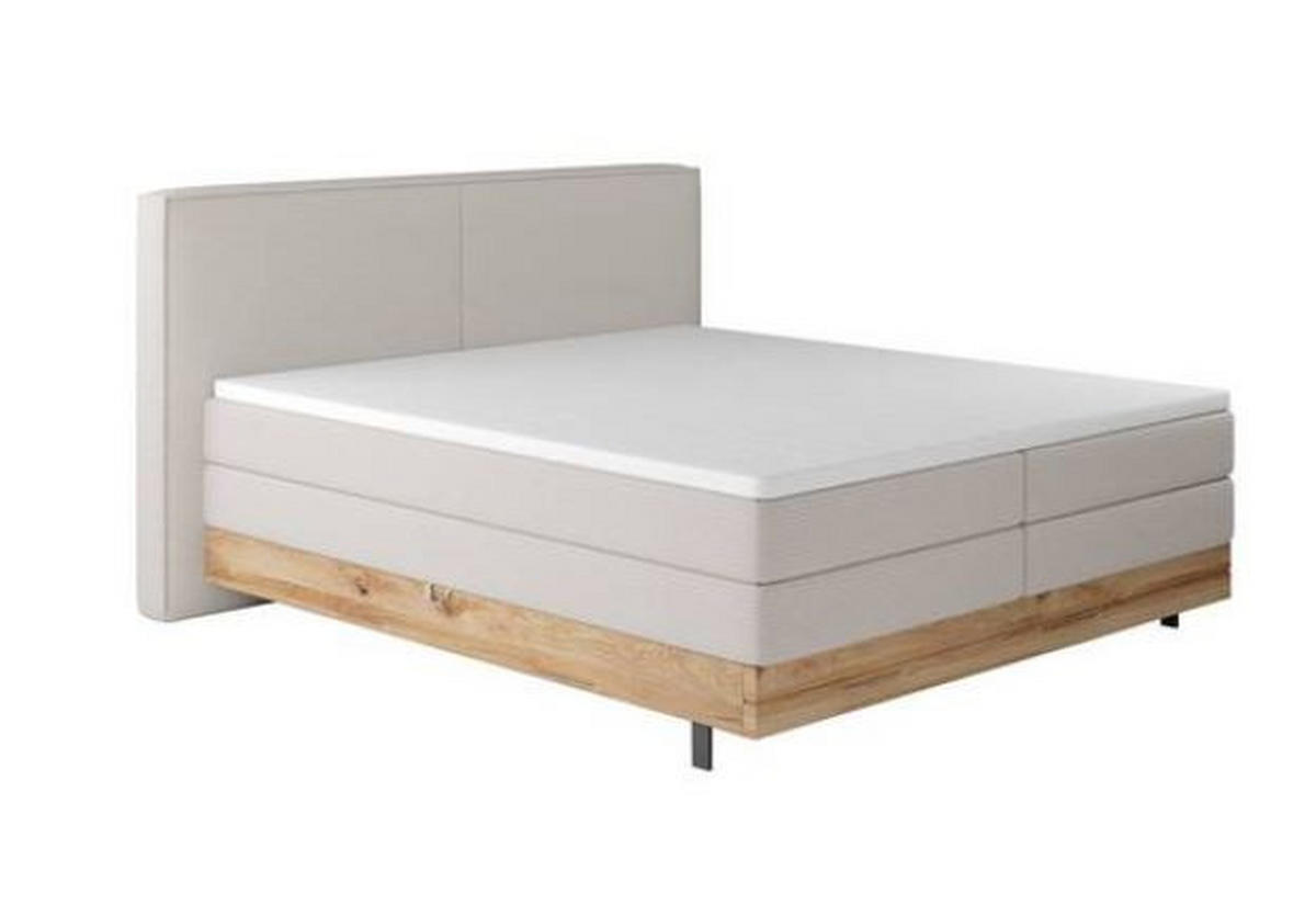 PAT BOXSPRING  bej  - bej/negru, Modern, lemn/metal (201/115/217cm) - Valnatura
