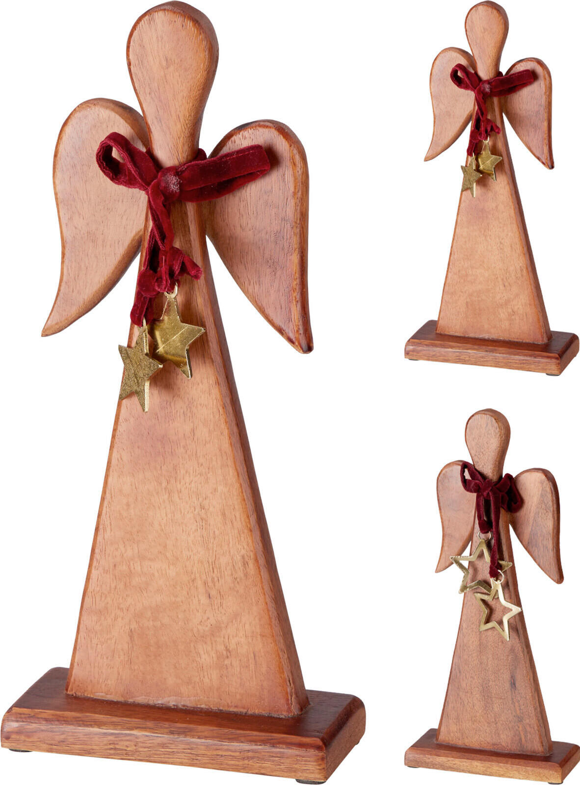 DEKOR ANGYAL - diószínű, Basics, fa (32cm)