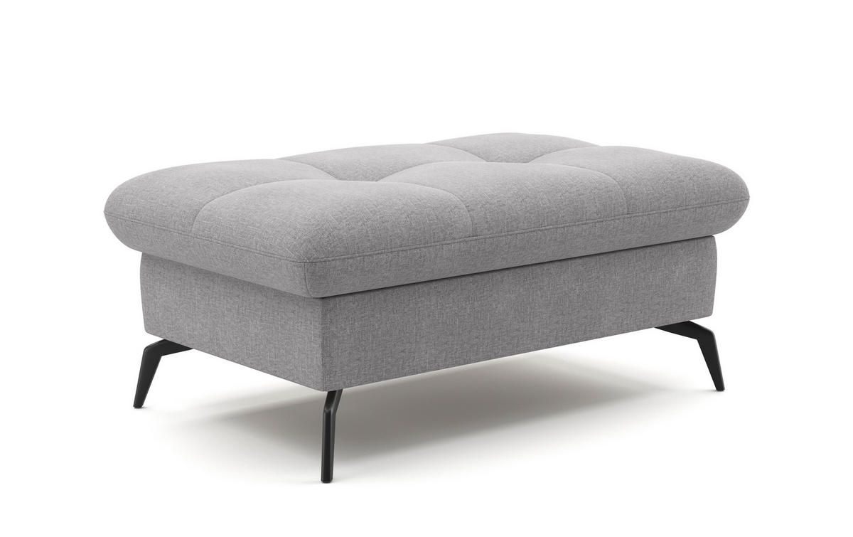 HOCKER in Textil Hellgrau  - Hellgrau/Schwarz, Konventionell, Textil/Metall (102/47/69cm) - Sit & More