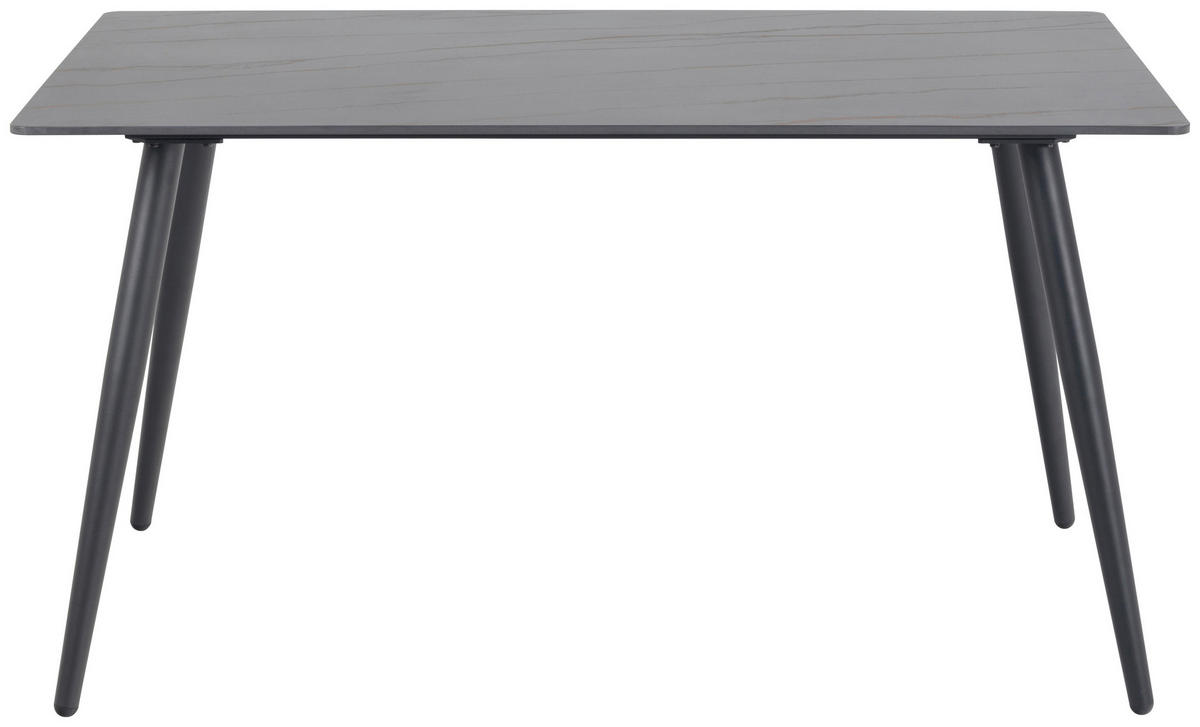 ESSTISCH in Metall, Keramik 140/80/75 cm  - Schwarz, MODERN, Keramik/Metall (140/80/75cm) - MID.YOU