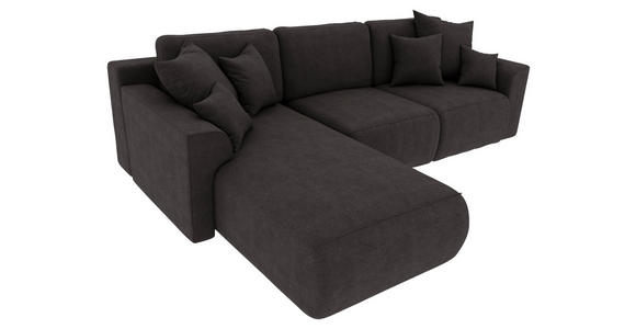 ECKSOFA in Lederlook Dunkelbraun  - Chromfarben/Dunkelbraun, KONVENTIONELL, Kunststoff/Textil (195/293cm) - Carryhome