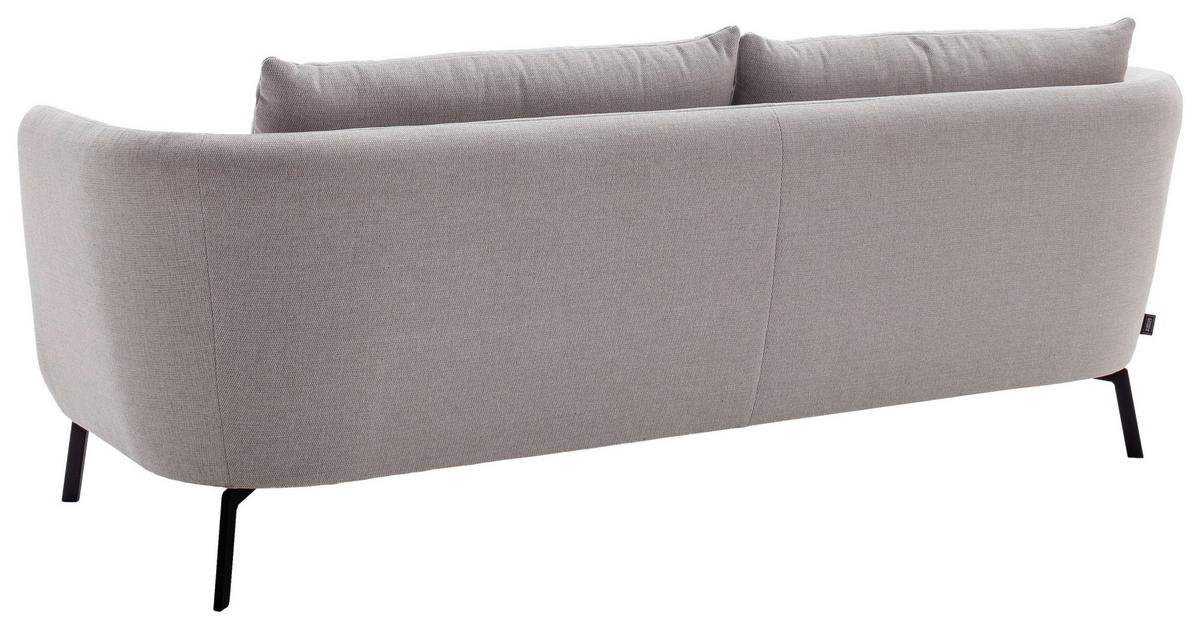 3-SITZER-SOFA in Flachgewebe Platinfarben  - Platinfarben/Schwarz, Design, Textil/Metall (210/71/91cm) - Schöner Wohnen