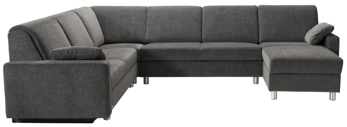 WOHNLANDSCHAFT in Chenille Anthrazit  - Anthrazit/Alufarben, KONVENTIONELL, Textil (237/323/158cm) - Sedda