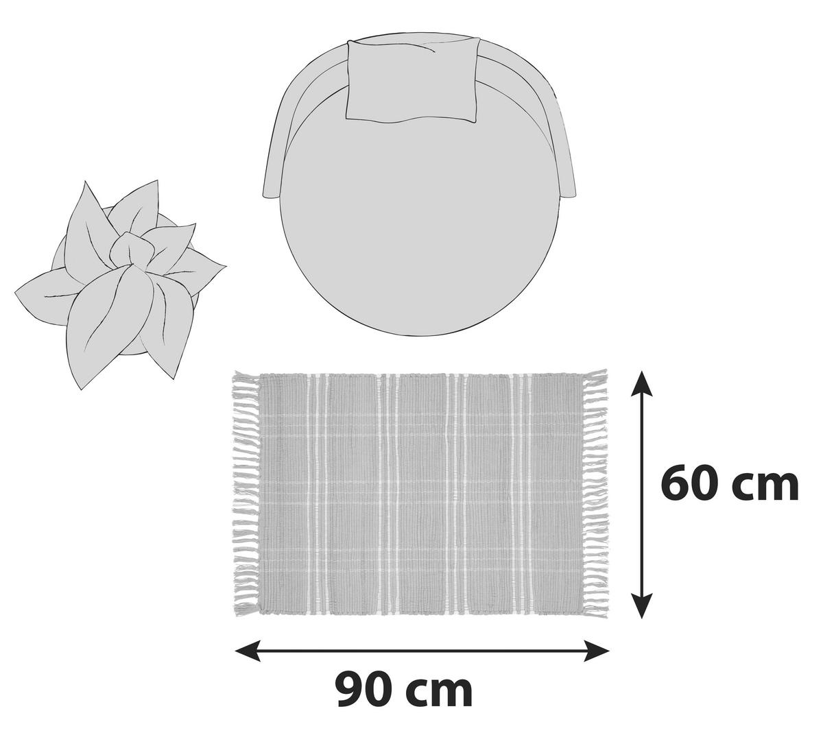 RUČNĚ TKANÝ KOBEREC, 60/90 cm, oranžová - oranžová, Basics, textil (60/90cm) - Boxxx