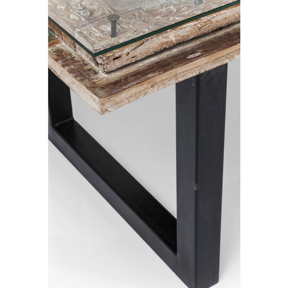 ESSTISCH in Holz, Glas 200/90/78 cm  - Schwarz/Naturfarben, Design, Glas/Holz (200/90/78cm) - Kare-Design