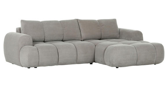 ECKSOFA Greige Flachgewebe  - Greige/Schwarz, KONVENTIONELL, Kunststoff/Textil (274/174cm) - Carryhome