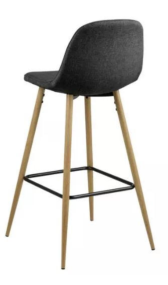 BARHOCKER Anthrazit, Eichefarben Stahl  - Eichefarben/Anthrazit, Basics, Textil/Metall (46,6/101/51cm) - MID.YOU
