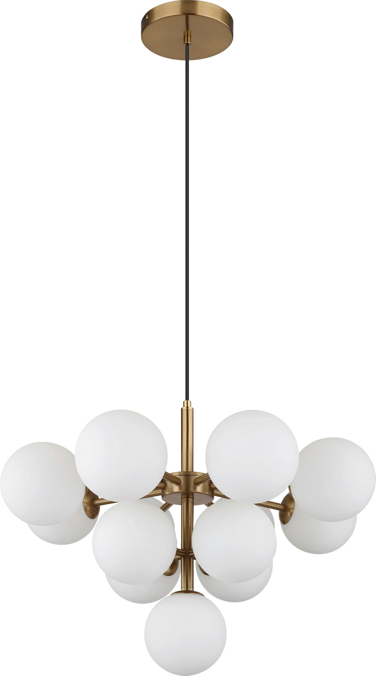 HÄNGELEUCHTE 56/120 cm   - Goldfarben/Opal, MODERN, Glas/Metall (56/120cm) - Novel