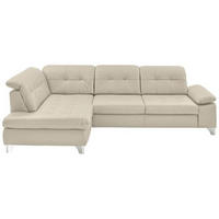 ECKSOFA in Echtleder Ecru  211/309 cm  - Ecru, Basics, Leder/Metall (211/309cm) - Beldomo Speed