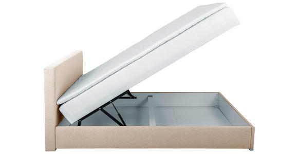 BOXBETT 90/200 cm in Beige - Chromfarben/Beige, KONVENTIONELL, Kunststoff/Textil (90/200cm) - Carryhome