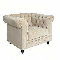 CHESTERFIELD-SESSEL - Beige/Schwarz, Basics, Holz/Textil (102/73/87cm) - Xora