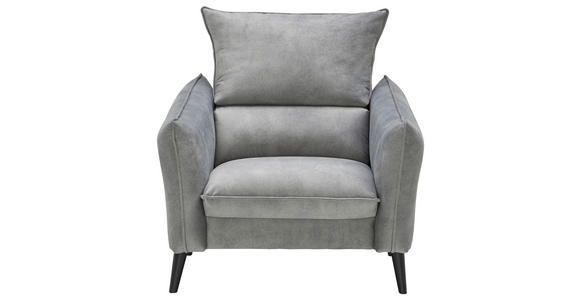 SESSEL in Velours Grau - Schwarz/Grau, Design, Holz/Textil (96/98/100cm) - Carryhome