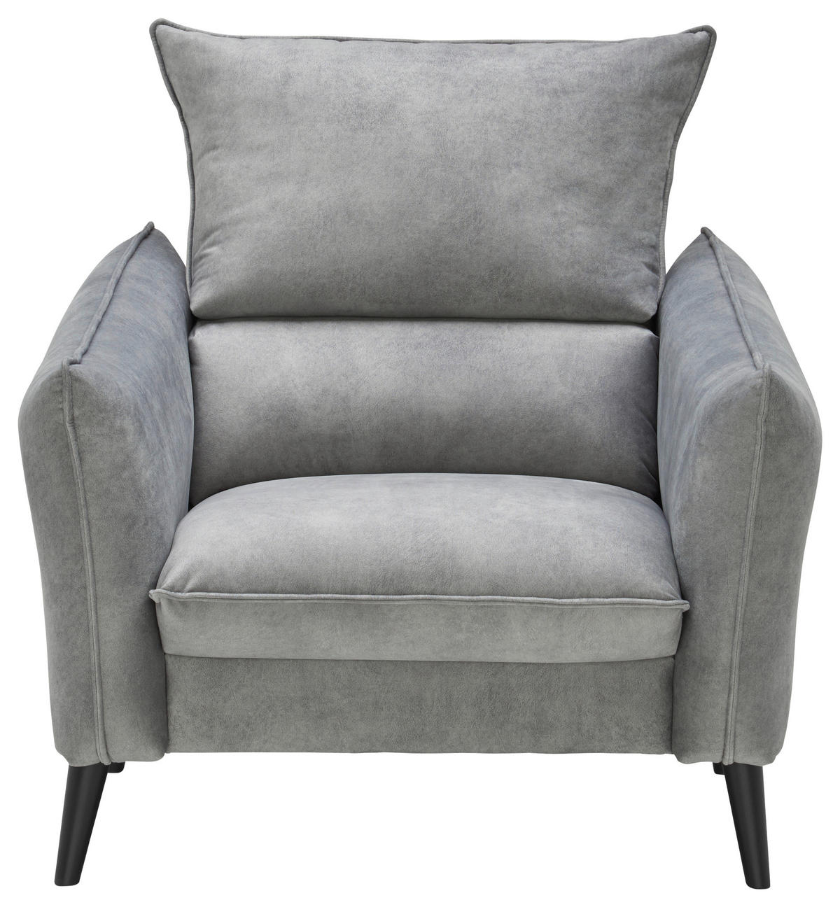 SESSEL Velours Grau    - Schwarz/Grau, Design, Holz/Textil (96/98/100cm) - Carryhome