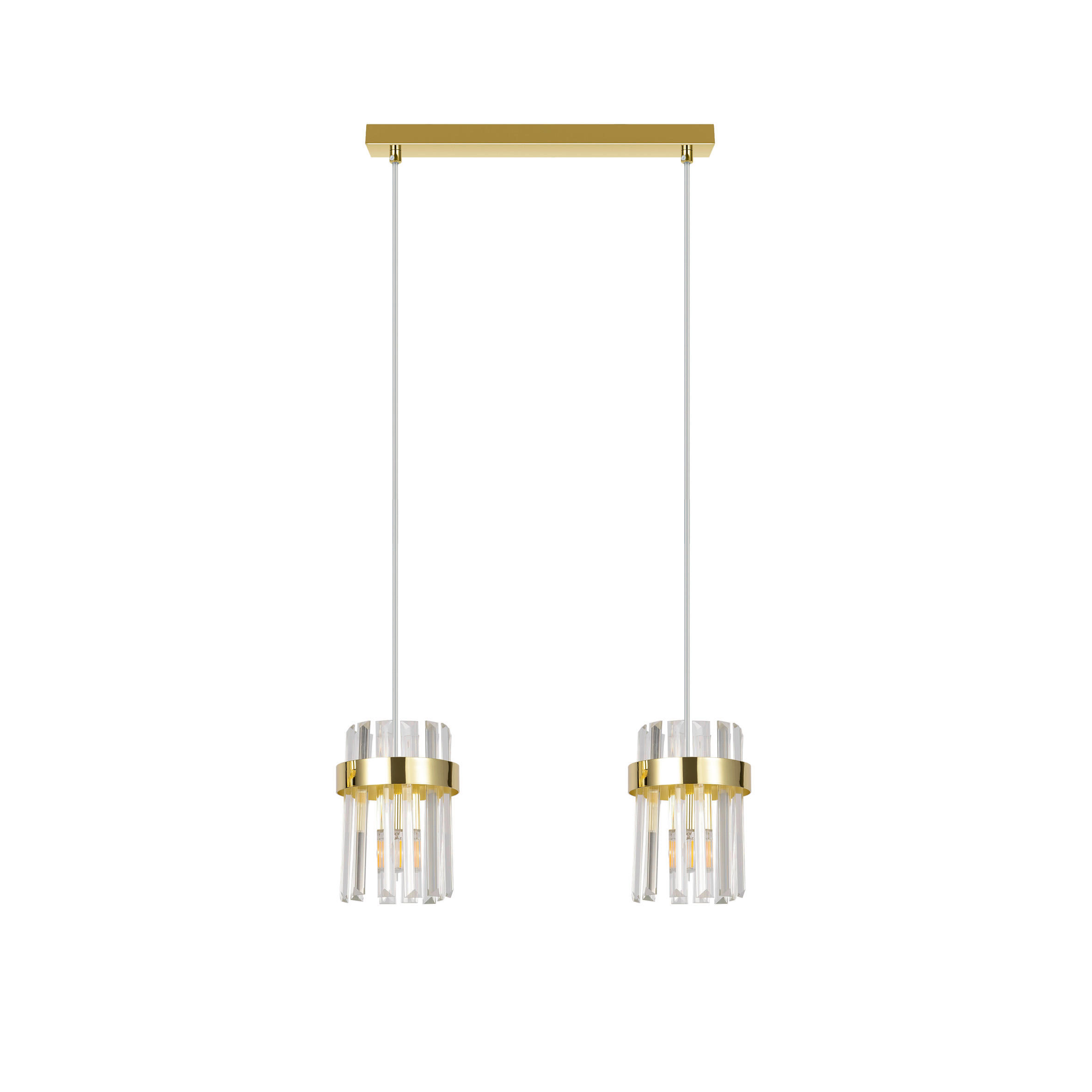 HÄNGELEUCHTE Vetro 40/2,5/150 cm  - Goldfarben, KONVENTIONELL, Glas (40/2,5/150cm)
